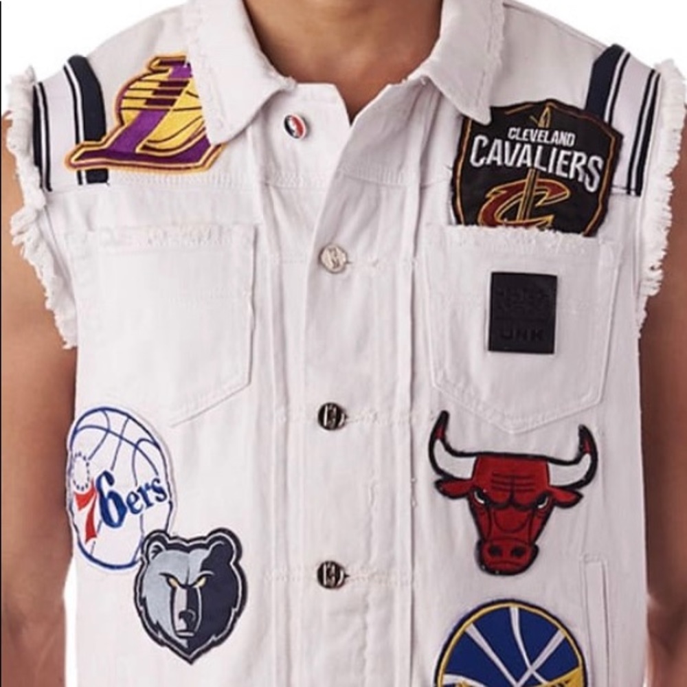 NBA Collage SLVLS Denim Jacket new with tags